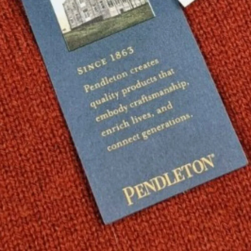 Pendleton Mens Shetland Wool Washable Crew Neck Pullover Sweater XXL Sienna Red
